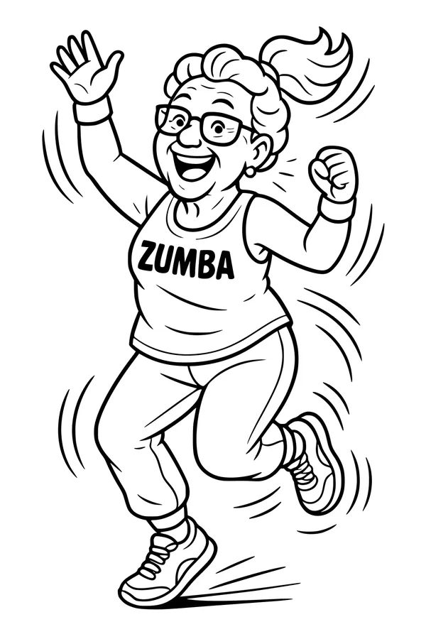 Grandma Jumps for Joy at Zumba