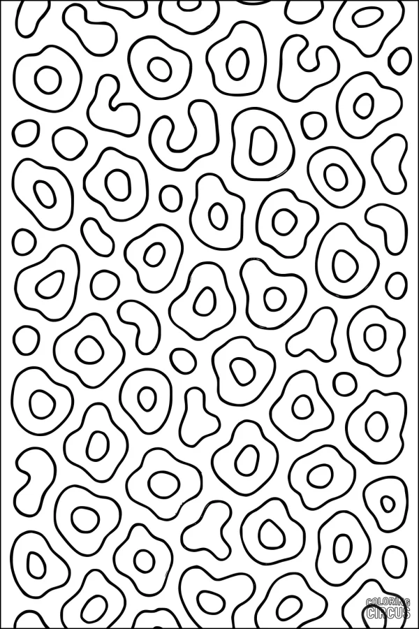 Coloring page of cheetah spot pattern for kids