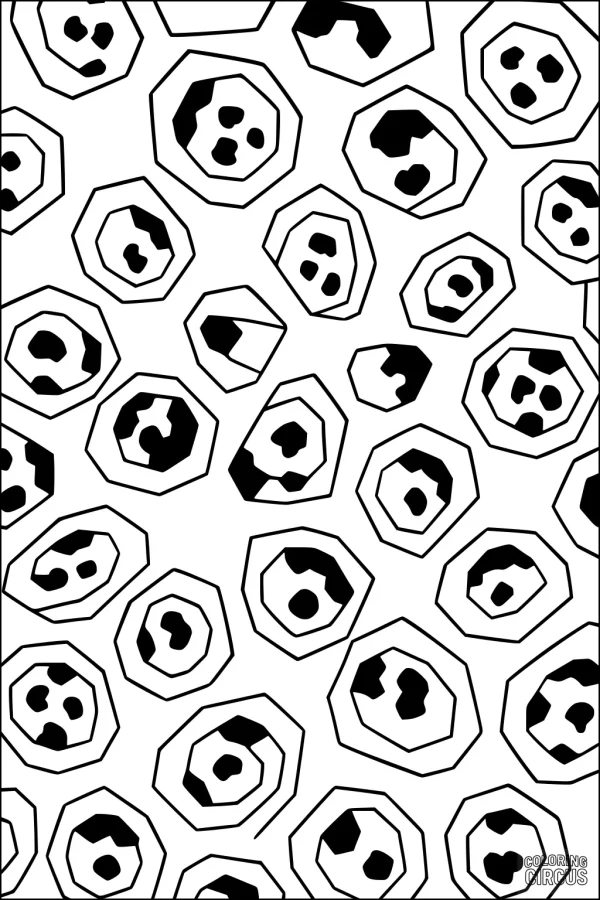 Coloring page featuring abstract leopard spot pattern for children