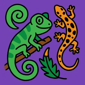 Chameleon & Gecko